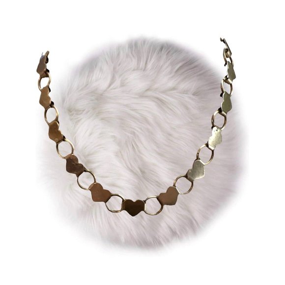 American Eagle Gold Hearts Necklace 15 in